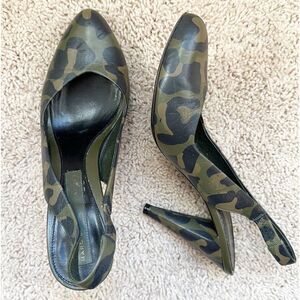 MARC JACOBS HEELS GOTH PUNK CAMO SLINGBACK PUMPS LEATHER MADE IN ITALY SIZE 39